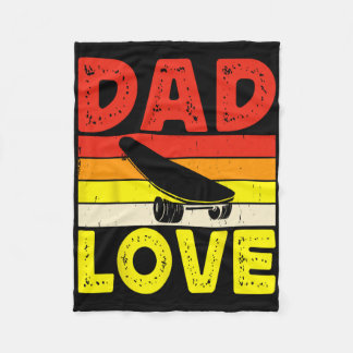 Retro Skateboarding Silhouette Skateboarder Skate  Fleece Blanket