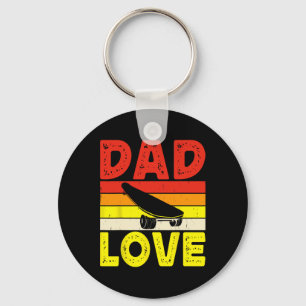 Retro Skateboarding Silhouette Skateboarder Skate Keychain