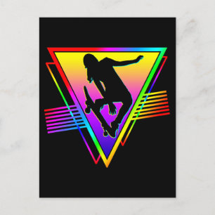 Retro Skateboarding Skater Postcard