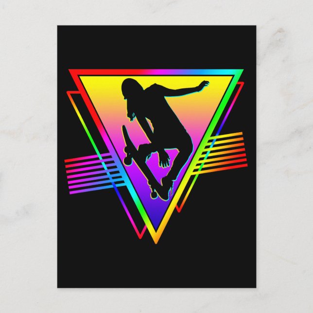 Retro Skateboarding Skater Postcard (Front)