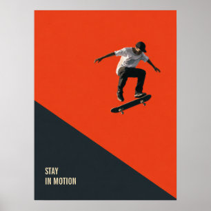Retro Skateboarding Wall Art Poster