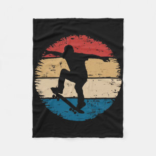 Retro Skater Skateboard Skateboarder Skater Gifts Fleece Blanket