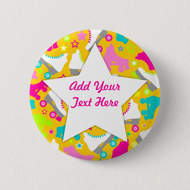 Retro Skates 2 Inch Round Button (Front)