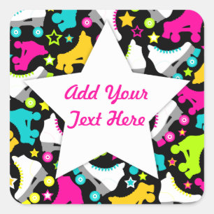 Retro Skates Square Sticker