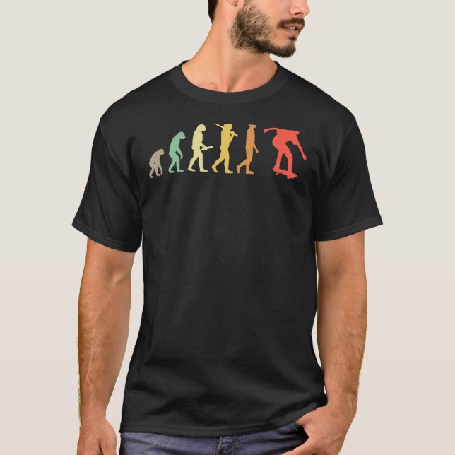 Retro Skating Evolution Gift For Skaters & Skatebo T-Shirt (Front)