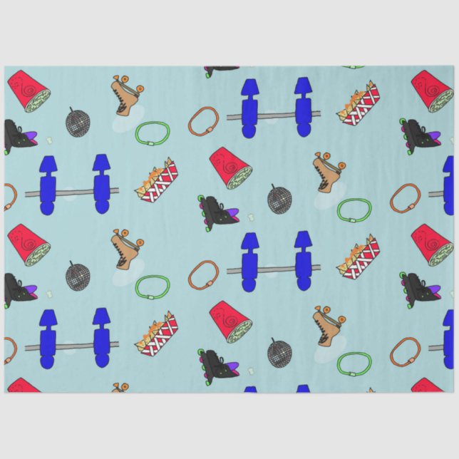 Retro Skating Party tissue paper (Front)