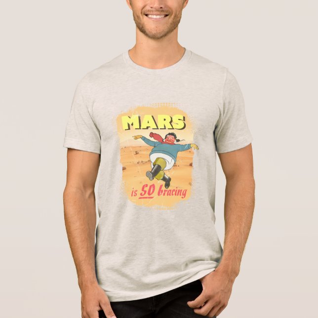 Retro Skegness "Mars is So Bracing" travel poster Tri-Blend Shirt (Front)