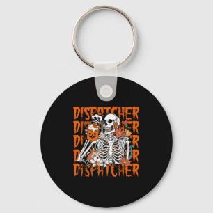 Retro Skeleton 911 Dispatcher Halloween What Your Keychain