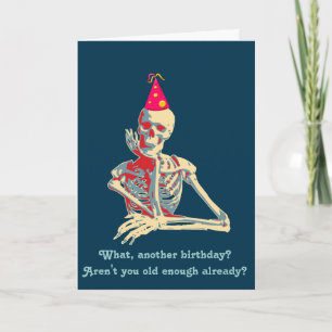 Retro skeleton Birthday Card