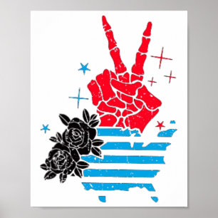 Retro Skeleton Born Free But Now I'm Expensive 4th Poster