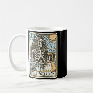 Retro Skeleton Boxer Dog Mama Tarot Card Dog Mom Coffee Mug