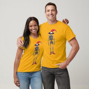 Retro Skeleton Clown Whimsy T-Shirt