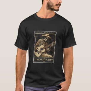 Retro Skeleton Musician The Guitarist Tarot Card H T-Shirt