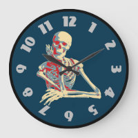 Retro Skeleton Resting His Chin on his Hand