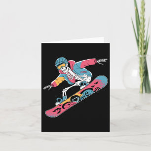Retro Skeleton Snowboarding For Extreme Sports Lov Card