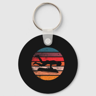 Retro Skeleton Winter Sports Sled Skeleton Racing  Keychain