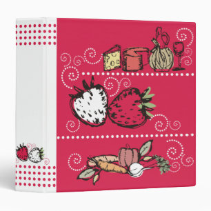 retro sketch food all purpose recipe cookbook bind binder