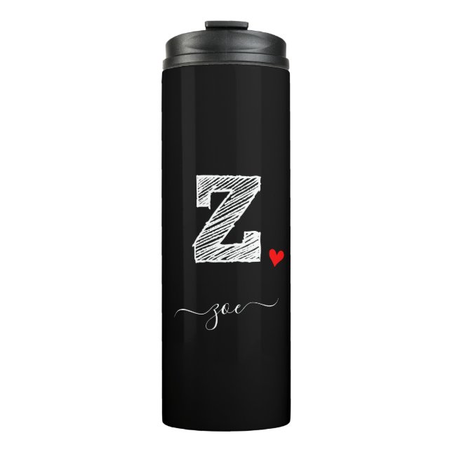 Retro Sketch Monogram Letter Z, Thermal Tumbler (Front)