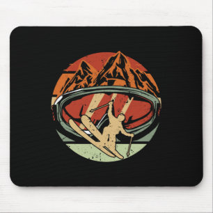 Retro Ski Driver Funny Ski Skiing  Mouse Pad