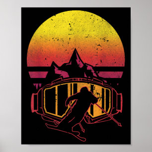 Retro Ski Driver Funny Ski Skiing Poster