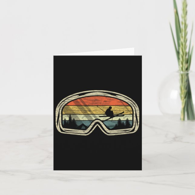 Retro Ski Goggles Mountain Snow Winter Sport Gift  Card (Front)