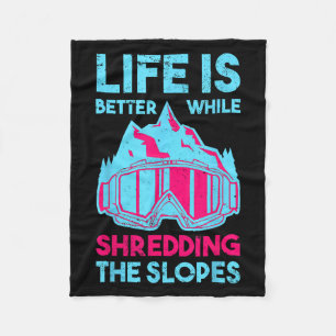 Retro Ski Goggles Vintage 80s 90s Skiing Outfit _1 Fleece Blanket
