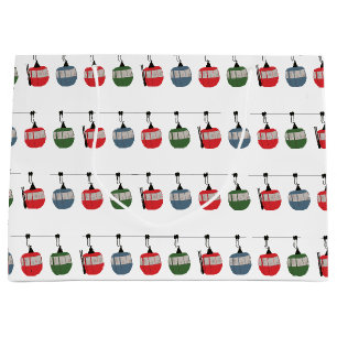 Retro Ski Lift Illustration Large Gift Bag
