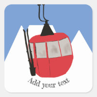Retro Ski Lift Skiing Snow Mountain Illustration