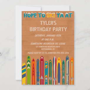 Retro Ski Lodge Any Occasion Custom Party Invitation