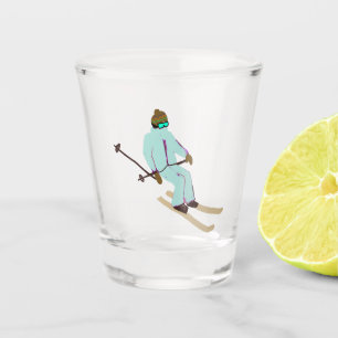 Retro Ski Opening Skier Christmas New Year Shot Glass