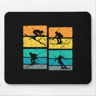 Retro Ski Outfit For Skiers Skiing Mouse Pad