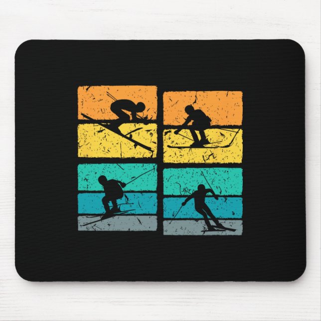 Retro Ski Outfit For Skiers Skiing  Mouse Pad (Front)