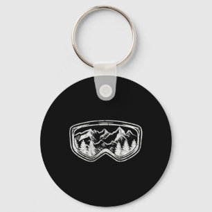 Retro Ski Snowboard Goggles Gift Skiing Snow Winte Keychain