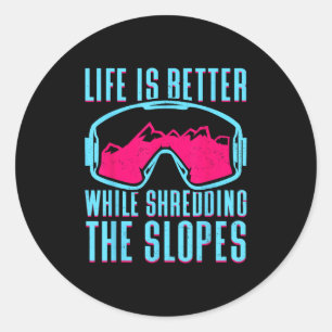 Retro Ski Snowboard Goggles Vintage 80s 90s Skiing Classic Round Sticker