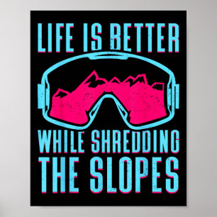 Retro Ski Snowboard Goggles Vintage 80s 90s Skiing Poster