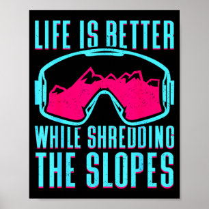 Retro ski snowboard goggles vintage 80s 90s skiing poster
