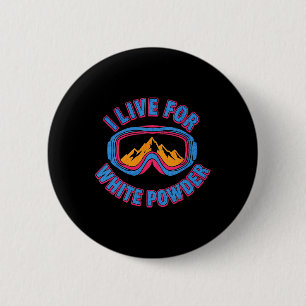 Retro Ski Snowboard Men Women Vintage 80s 90s Skii 2 Inch Round Button