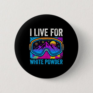 Retro Ski Snowboard Men Women Vintage 80s 90s Skii 2 Inch Round Button