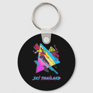 Retro Ski Thailand Adventure Graphic Skier Skiing  Keychain