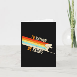 Retro Ski Vacation Winter Sports Id Rather Be Skii Card