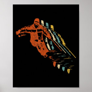 Retro Ski Vintage 80s 90s Skiing Clothing Poster