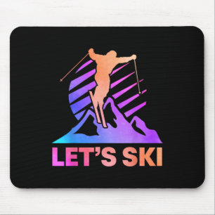 Retro Ski Vintage 80s 90s Skiing Outfit Mouse Pad