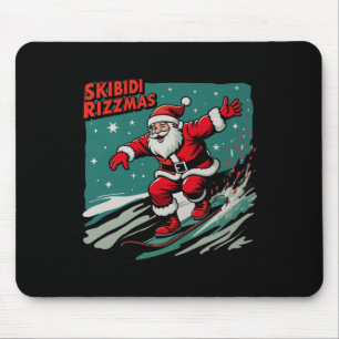 Retro Skibidi Rizzmas Funny Santa Clause Skating B Mouse Pad