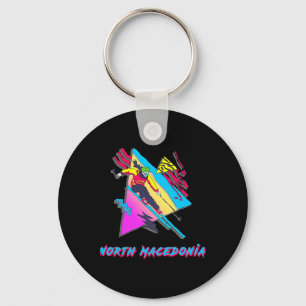 Retro Skiing Adventure In North Macedonia Ski Skii Keychain