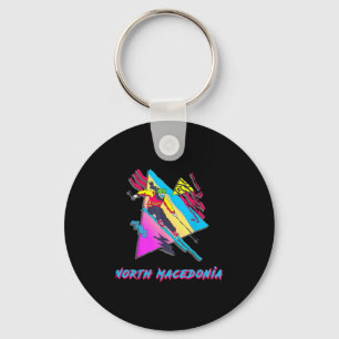Retro Skiing Adventure In North Macedonia Ski Skii Keychain
