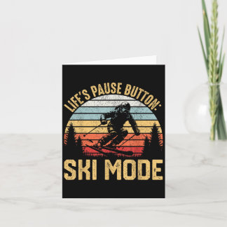 Retro Skiing Adventure Ski Enthusiasts  Card