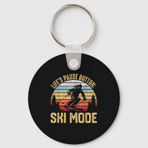 Retro Skiing Adventure Ski Enthusiasts Keychain