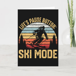 Retro Skiing Adventure Ski Snowboard Enthusiasts  Card