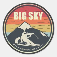 Retro Skiing Big Sky Montana USA