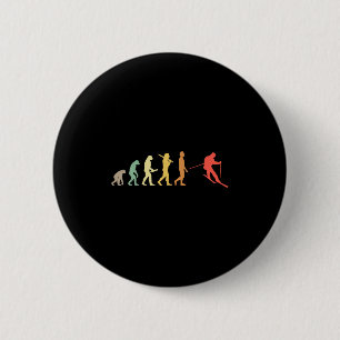 Retro Skiing Evolution Gift For Skiers 2 Inch Round Button